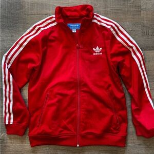 Adidas Red Track Jacket - YOUTH M